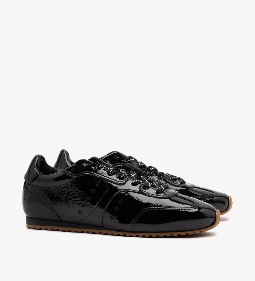 Stella Sneaker In Black Patent Leather